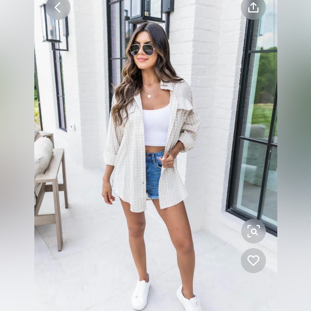 Pink Lily Oversized Button Down Blouse